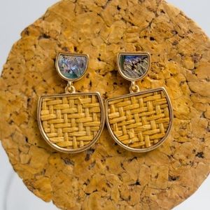 Multicolored weave dangle earrings